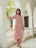 Anni Designer Women'S Rayon Blend Straight Printed Kurta With Pant (Ghasi Pink-Vks01_Xl_Pink_X-Large),Pink,XL,,,