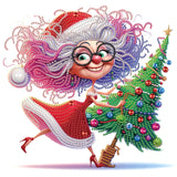 MVVMTOP Christmas Diamond Art Painting Kit, 5D DIY Christmas Tree, Special Shape Crystal Diamond Partial Diamond Art Painting Mo