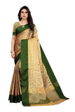 Anni Designer Women'S Silk Zari Saree With Blouse Piece (Anwesh Green_Anni_Green),Green,Free,Silk,Printed,With Blouse Piece