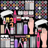 Acrylic Nail Kit for Beginners with Practice Hand Drill Lamp for Gift