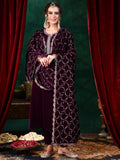 Libas Womens Embellished Velvet Straight Kurta With Trousers And Dupatta Burgundy S 39036