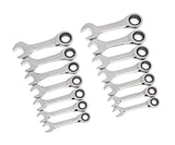 GEARWRENCH 14 Pc. 12 Point Stubby Ratcheting SAE/Metric Combination Wrench Set 85206
