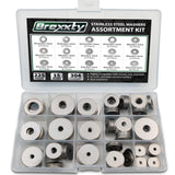 225 Pcs Fender Washers for Screws - 304 Stainless Steel Washers for Bolts in 15 Different Sizes (M3 M4 M5 M6 M8 M10 M12)- Small 
