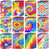 Zhanmai 36 Pcs Mini Tie Dye Notepads Multicolor Style Pocket Notebooks for Kids Spiral Mini Notebook Blank Notebooks Tie Dye Bir