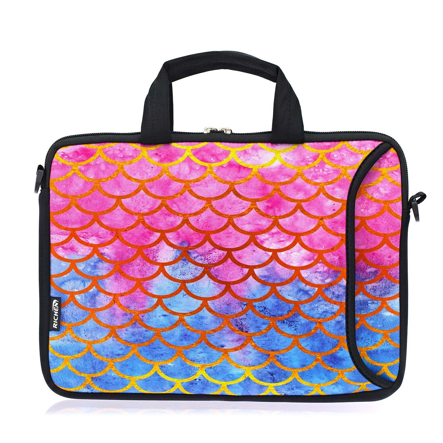 RICHEN 14 15 15.4 15.6 inch Laptop Shoulder Bag Notebook Handle Sleeve Neoprene Soft Carrying Travel Case with Accessories Pocke
