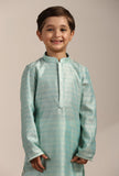 Manyavar Boys Green Art Silk Kurta Pyjama Set Aqua Green 13 Years-15 Years Chosk433-333-34/85Cm