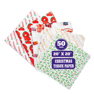 50 Sheets Christmas Tissue Paper Sheets 20x20 Inch - Holiday Snowflake Xmas Gift Wrap - Christmas Wrapping Tissue Paper for Gift