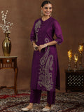 Libas Women'S Chanderi Silk Kurta Set (49466_Wine