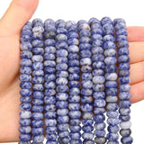 BONNY BOXX 1 Strand Natural 5 * 8mm Blue Dot Rondelle Beads, Natural Abacus Disk Stone Beads Loose Spacer Gemstone for DIY Brace