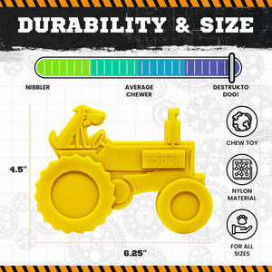 Sodapup Industrial Dog Tractor - Durable Dog Chew Toy Made In Usa From Non-Toxic, Pet Safe, Food Safe Nylon Material For Mental