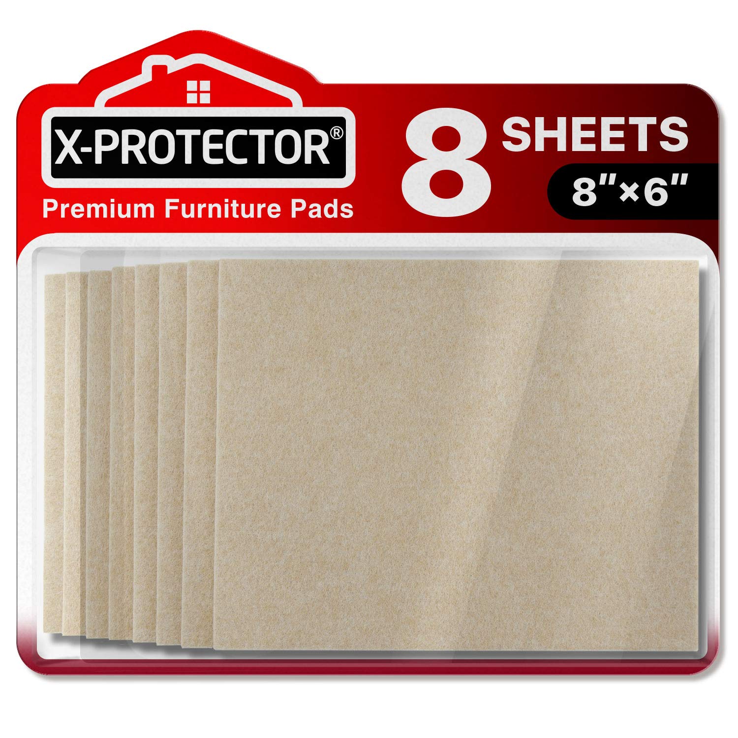 Felt Furniture Pads X-Protector - 8 Pack Premium 8