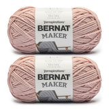 Bernat Maker Soft Peach Yarn - 2 Pack of 250g/8.8oz - 72% Cotton 28% Nylon - #5 Bulky - 290m/317Yards - for Knitting, Crochet an