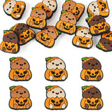 Bestewelry 12Pcs Halloween Silicone Focal Beads Cartoon Pumpkin Rubber Beads Funny Silicone Bead for DIY Keychains Bracelet Neck