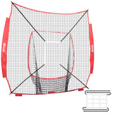 VEVOR 7x7FT Baseball Softball Practice Net, Portable Baseball Training Net for Hitting Batting Catching Pitching, Backstop Baseb