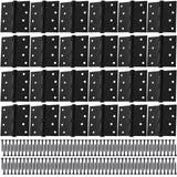 Yaocom 24 Pcs 4'' Ball Bearing Door Hinges Stainless Steel Heavy Duty Hinges 4 x 4 Inch Exterior Door Hinge (Square Corners,Blac
