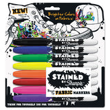 Sharpie 1779005 Stained Permanent Fabric Marker, Assorted, 8/Pack