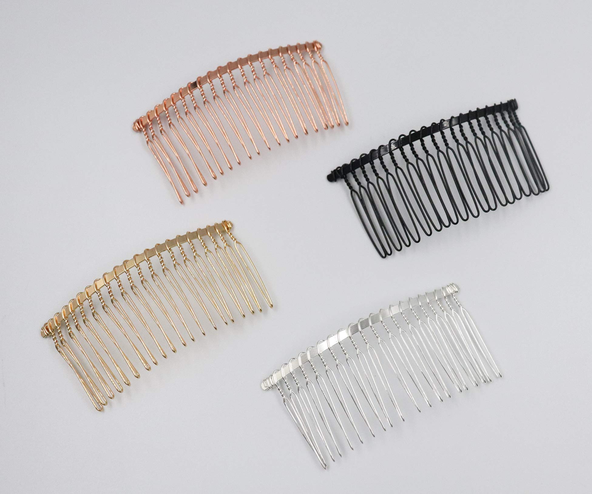Ruwado 4 pcs 20 Teeth Metal Side Comb Veil Twist Vintage Fashion Classic Hair Comb Pin French Hair Clamp Accessories for Women G