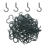 Goiio 100 Pieces 1 inch Ceiling Hooks, Black Zinc Plated Metal Screw-in Cup Hooks
