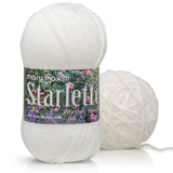 Mary Maxim Starlette, Crochet Yarn, Soft Acrylic White Yarn for Afghans, Blankets, Clothing and More, 180 Yards, White - 1 Skein