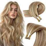 Sunny Hair Blonde Itip Hair Extensions Human Hair 20inch I Tip Human Hair Extensions Light Brown Mix Platinum Blonde Itip Human 