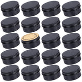 24 Pack 3oz Screw Top Aluminum Tin Jars with Screw Lids and Blank Labels - Refillable 90ml Metal Containers for Lip Balms, Candl