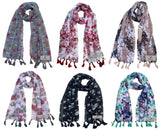 Fusfus WomenS Printed Chiffon Scarves And Stoles, Free Size(Multicolour, Fs1111) Pack Of 6 (Multicolor4)