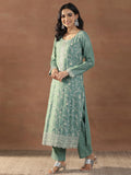 Libas Women'S Silk Blend Kurta Set (49516_Green_L)