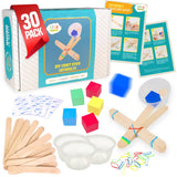 STEM Inventions Catapults Kit - Supplies to Build 30 Mini Toy Catapults - Complete Bulk STEM Project Kit for Kids and Classrooms