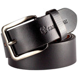 Crabby Hunt Classic Black Leather Belt For Men Sleek Finish, Genuine Leather, Durable & Refined Look(Size_34)