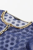 Aurelia Women'S Dark Blue A-Line Floral Printed Gilet With Embroidered Inner Kurta_22Aud10435-503229_L
