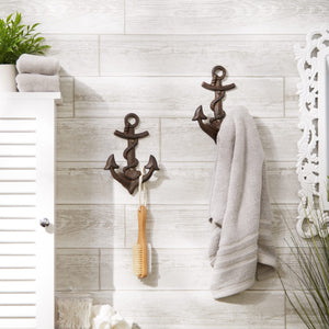 Anchor With Rope Wall Hook (Set Of 2)