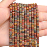BONNY BOXX 150PCs Natural Picasso Red Turquoise Spacer Beads, Loose Semi Precious Flat Round Gemstone Heishi Disc Stone Beads fo