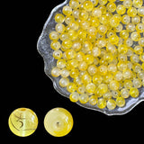 PAMIR TONG 10mm Yellow Glass Beads for Bracelet -160pcs Pretty Round Smooth Loose Beads with Gold line for Necklace-Earring-Jewe