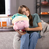 Tomy Nuiguru Knit Kirby Plush - Sleeping Kirby Plushie - Knit And Crochet Plushies - Collectible Crochet Stuffed Animals - Soft