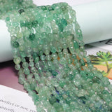 Natural Stone Beads 6-8mm Green Strawberry Quartz Oval Irregular Freeform Tumbled Loose Gemstone Beads for Jewelry Making 15 Inc