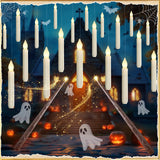 Homemory Hanging 20 Pcs Floating Candles with 2 Wand Remote and String, Flying Flameless LED Taper Candles Warm White Light, Bat