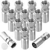 Racewill 12 Pack 3/8 Hydraulic Hose Fittings, 3/8 I.D. Hose x 1/2 JIC 37 Female with Protection Cover Hydraulic Hose End Swivel 