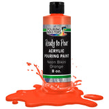 Pouring Masters Neon Bikini Orange Acrylic Ready to Pour Pouring Paint Premium 8Ounce PreMixed WaterBased for Canvas, Woo