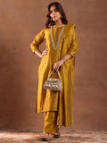 Libas Women'S Chanderi Silk Kurta Set (49448 Mustard 3Xl