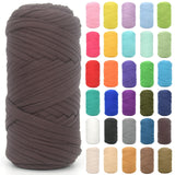 Tshirt Yarn for Crocheting,Dark Coffee T Shirt Chunky Elastic Fabric Thick T-Shirt Crochet Yarn for Beginners Crocheting Hand Kn