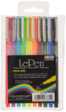 UCHIDA 4300-10F 10 Piece Le Neon Pen Mix, Set, Fluorescent Pink, Fluorescent Blue