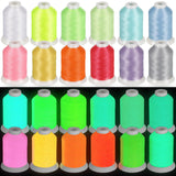 12 Colors Glow in The Dark Embroidery Thread Colorful Luminary Polyester Machine Accessories 550 Yard Sewing Thread for Embroide