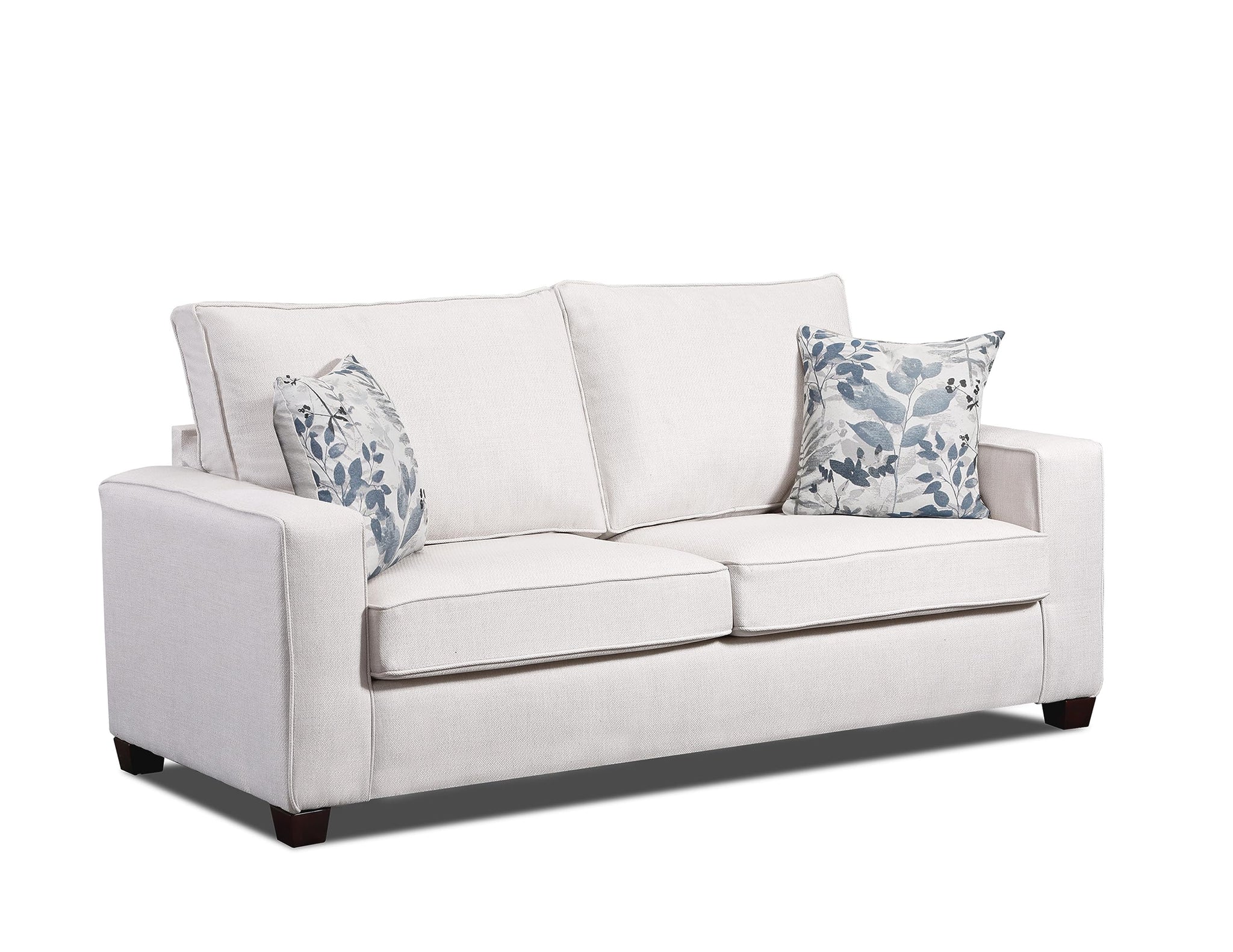 American Furniture Classics Relay Mist Sleeper With Two Throw Pillows Sofas, Soft Washed Cream Tweed
