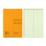NATIONAL Brown Board Cover Steno Notebook, Gregg, Green Paper, 6 x 9, 80 Sheets (36746)