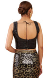 Soch Black Art Silk Boat Neck Blouse With Sequins Black 38