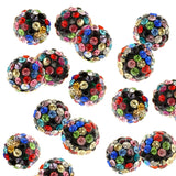 RUBYCA Stripes Czech Crystal Round Disco Ball Clay Beads fit Shamballa Jewelry (50pcs, 10mm, Multi-Color)