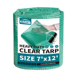 TARPAL 7x12 Clear Green Tarp Heavy Duty Waterproof 12mil with Grommets