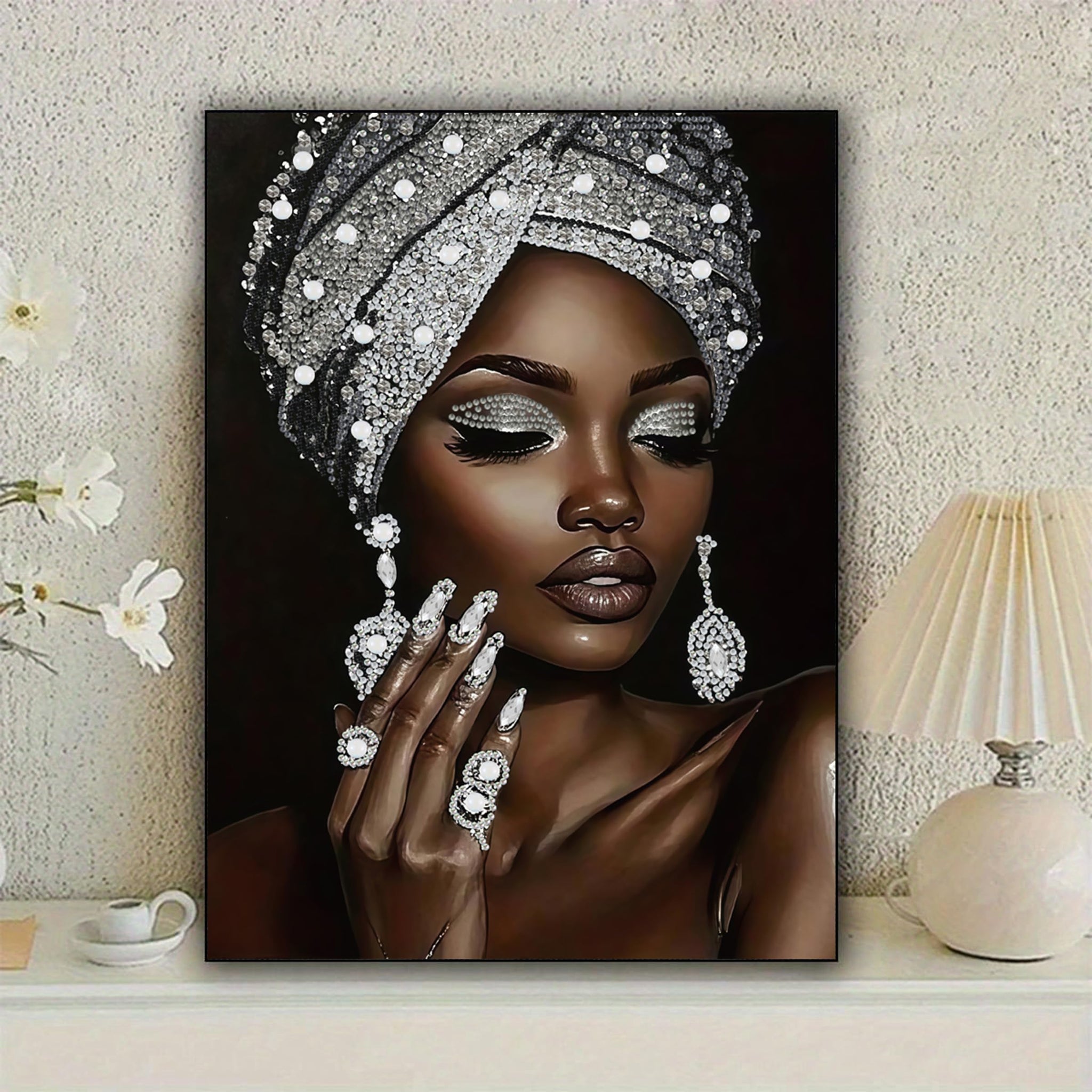 African woman diamond art kits for adults,Partial 5D Diy diamond painting kit for beginners,Special shaped diamond art,sparkling