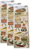 Paper House Productions Cardstock Sticker Sheet 3-Pack for Crafts, Scrapbooking & Collecting - Gone Fishing