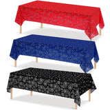 Western Party Tablecloth Paisley Table Cover Bandana Plastic Table Cloth Rectangle Floral Tablecloth for Western Cowboy Themed P